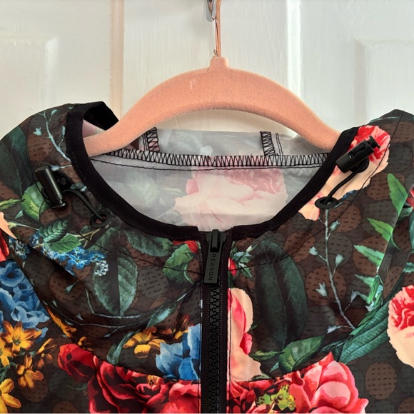 Reason Brand Floral Hooded Anorak Windbreaker 3XL Black Multi - Picture 4 of 9